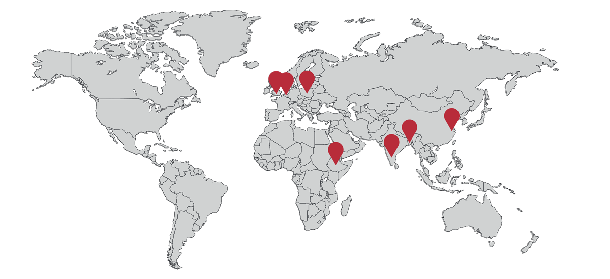 World map Erve Group
